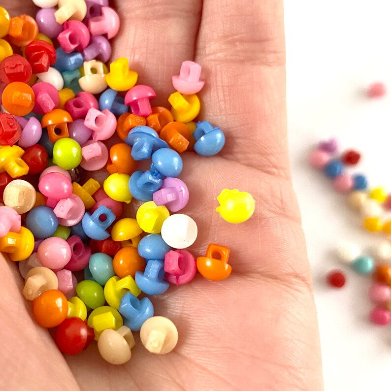 5mm tiny shank buttons Rainbow