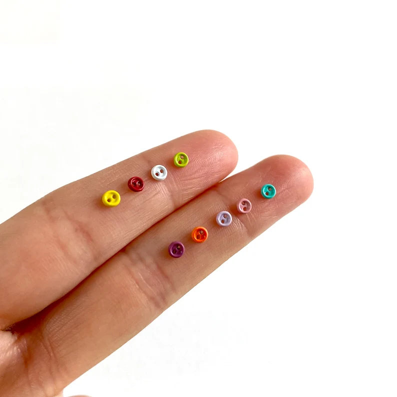 Tiny Buttons 3mm micro colourful plastic