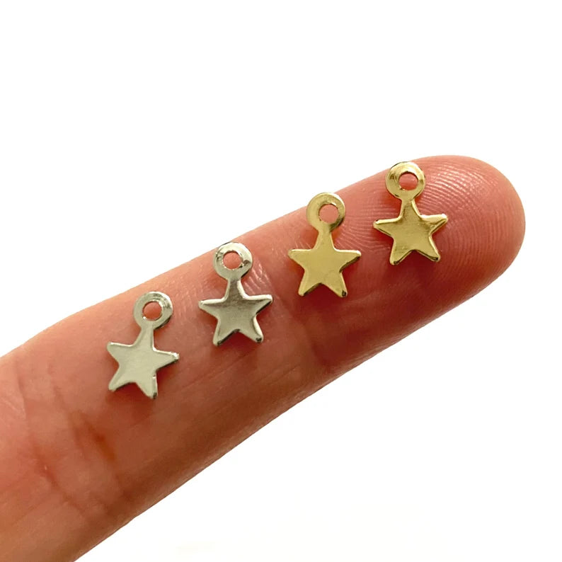 Miniature Star charms 5mm tiny Star pendant Metal