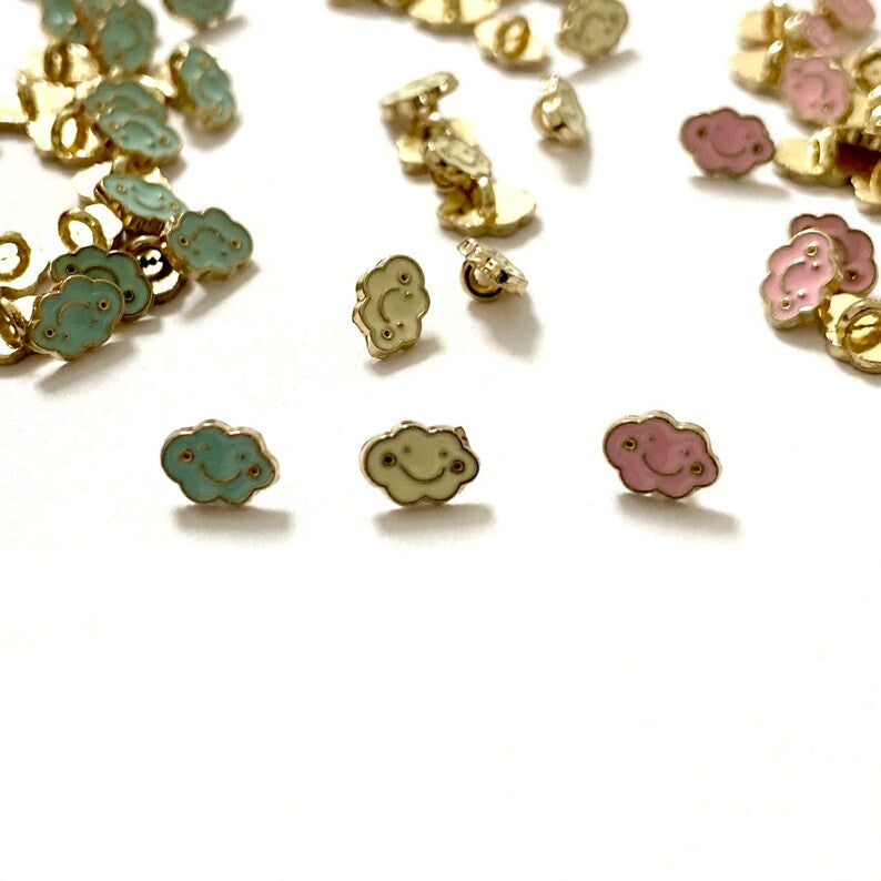 Tiny buttons Happy cloud 6mm