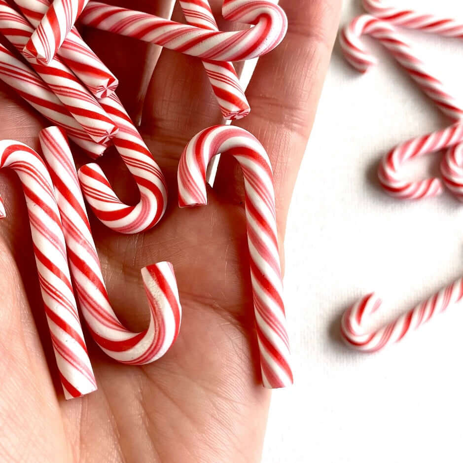Small Candy Cane Christmas tree sweet decorations 45mm red white