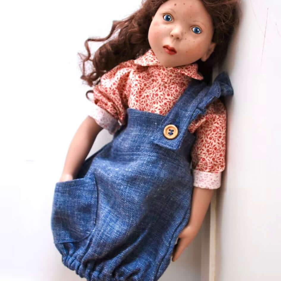 Dolls pinafore dress sewing pattern instant DIGITAL download 18” dolls dress PDF