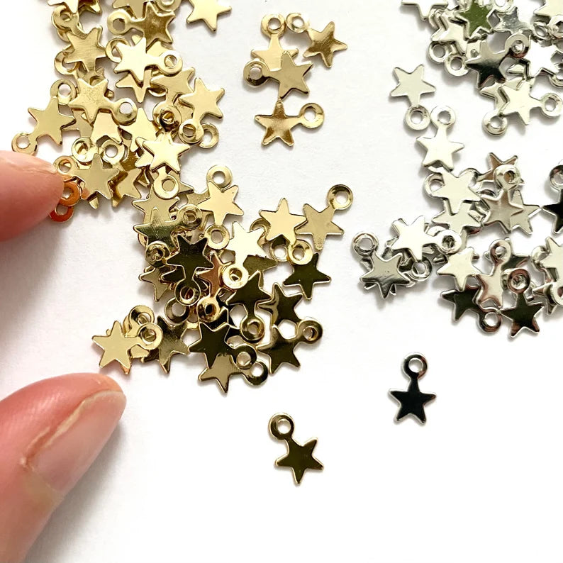 Miniature Star charms 5mm tiny Star pendant Metal