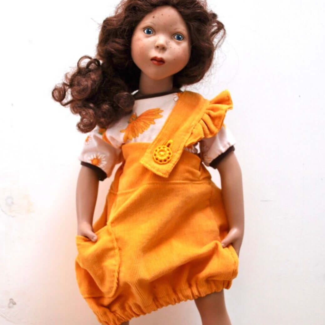 Dolls pinafore dress sewing pattern instant DIGITAL download 18” dolls dress PDF