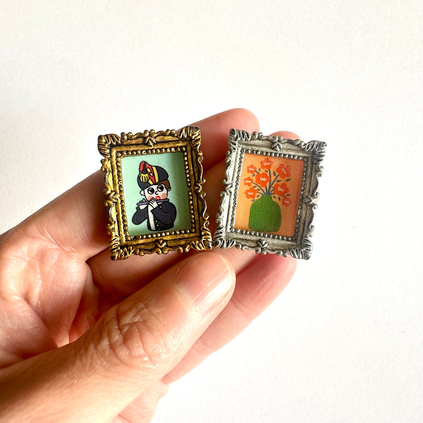 Dollhouse decor tiny framed wall art 1/12