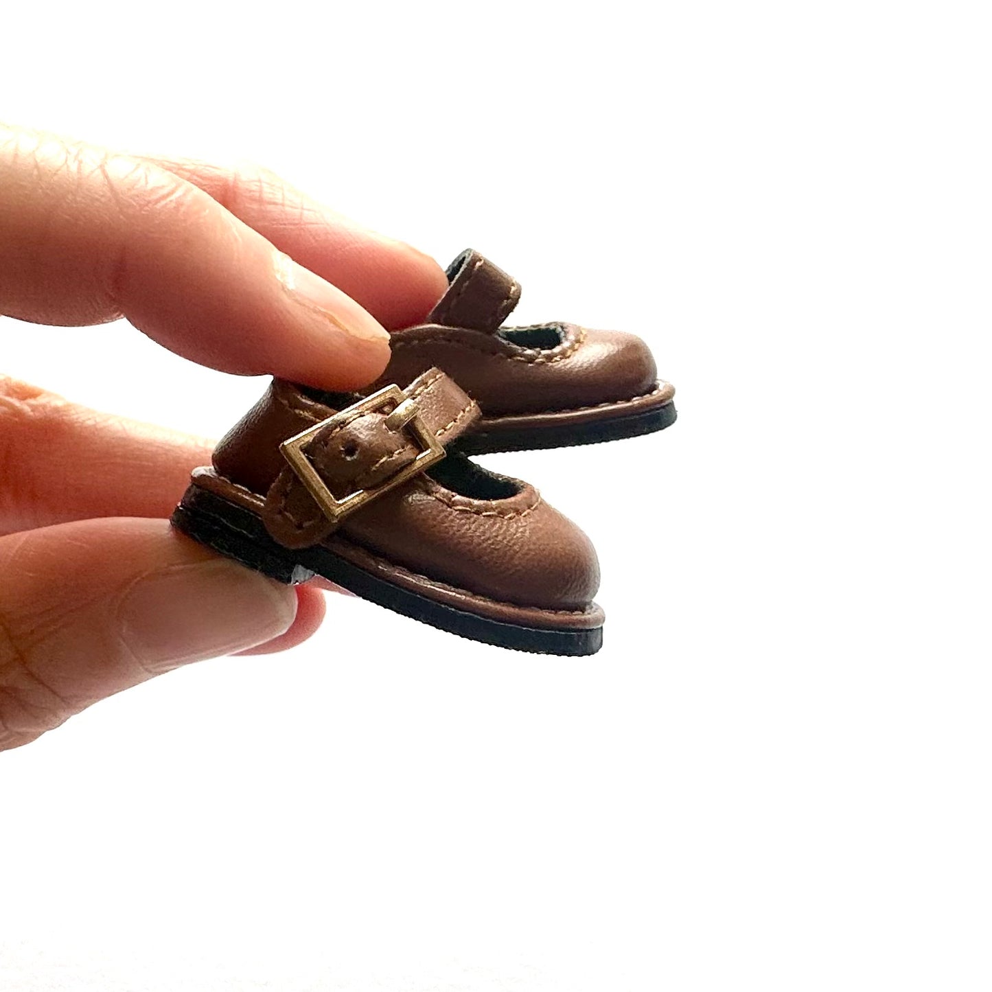 Doll buckle shoes leather Vintage style