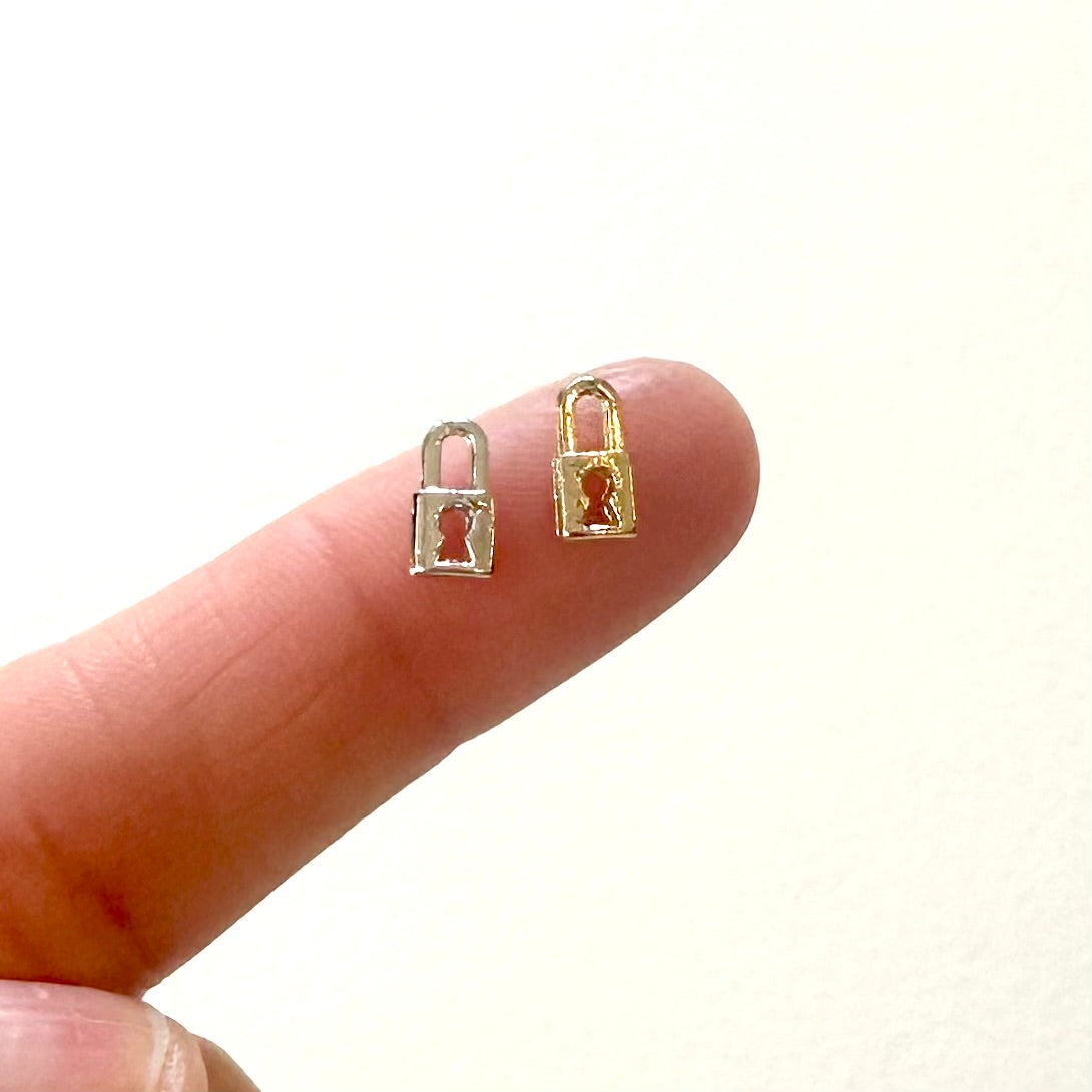 Super tiny padlock charms 4mm metal Miniature