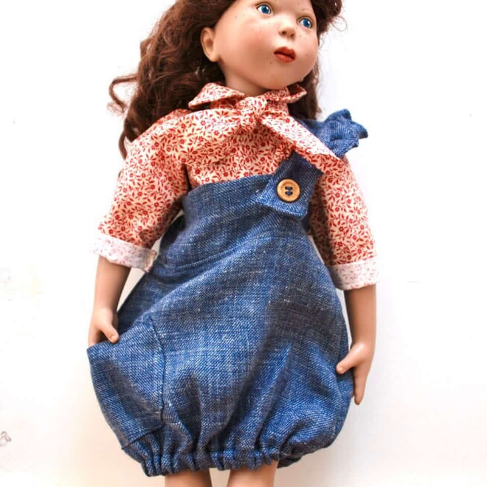 Dolls pinafore dress sewing pattern instant DIGITAL download 18” dolls dress PDF