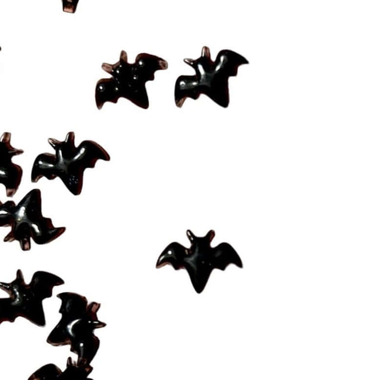 Tiny Bat nail art charms Black resin 8mm