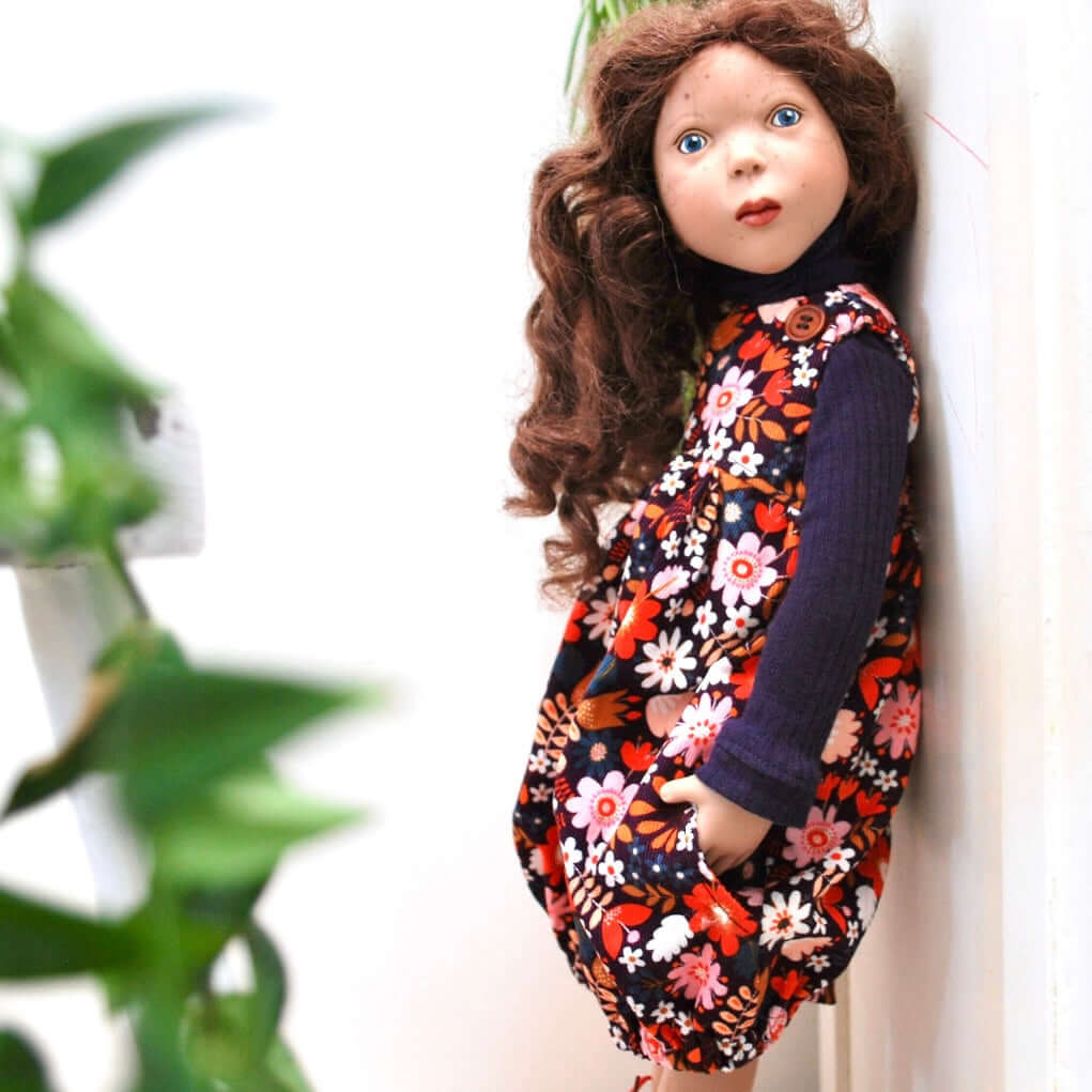 18” Doll dress pattern pinafore instant DIGITAL download doll sewing