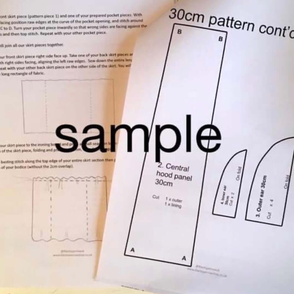 Dolls Easter bunny ears hat sewing pattern instant DIGITAL download