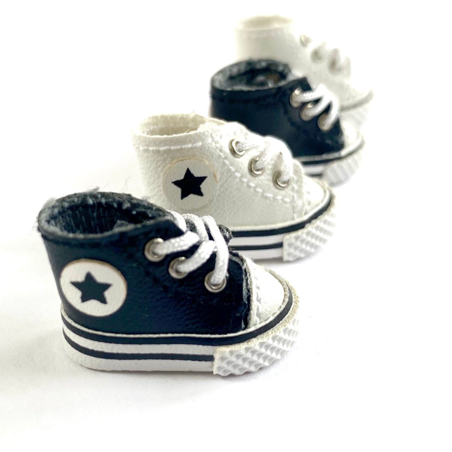 Doll shoes Blythe Doll trainers White leather Mini shoes 1/6 scale tiny Miniature High top Sports shoes - Blacksparrowuk