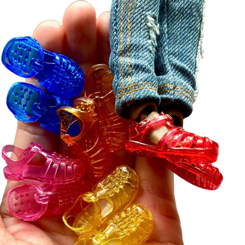 Doll shoes Tiny jelly shoes Squishy sandals for Blythe doll Obitsu 22 24 Pureneemo - Blacksparrowuk