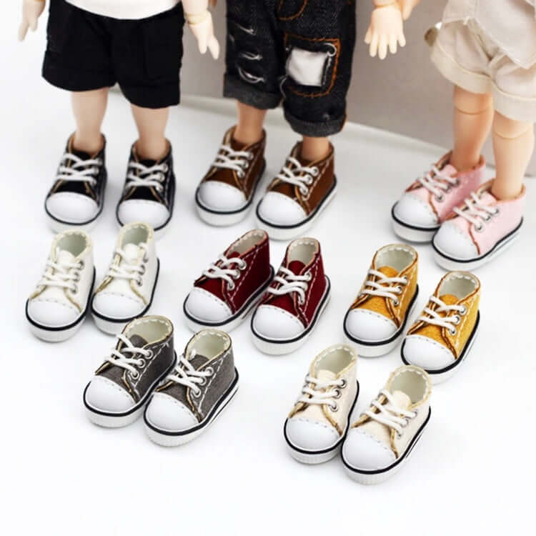Tiny Doll trainers canvas doll shoes OB11 Vintage doll shoes 1/12 scale doll DOD Mollys Holala Gsc Ymy Obitsu - Blacksparrowuk