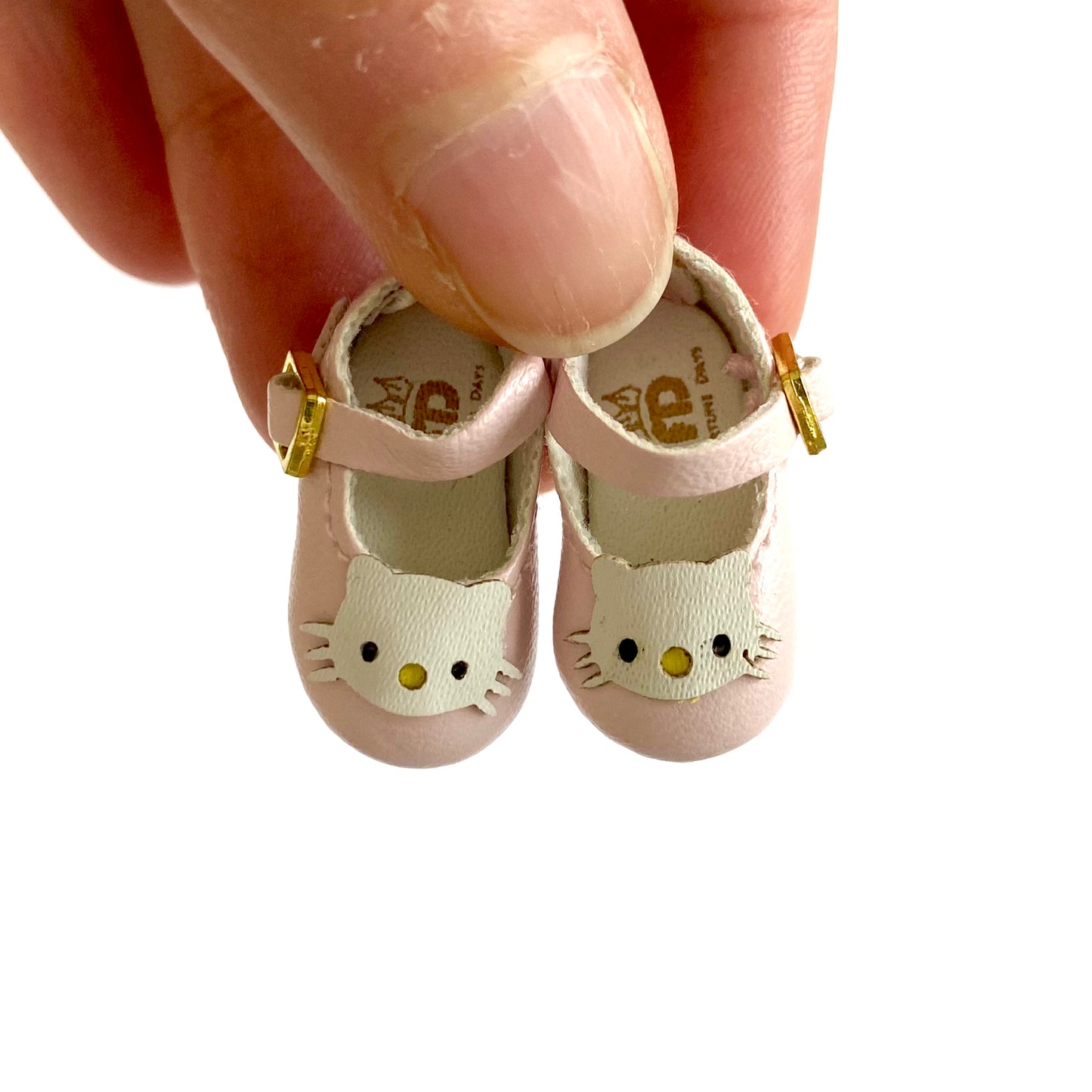 Tiny leather Blythe doll shoes Pink Blue Cat Kitty BJD doll shoes Doll buckle shoes - Blacksparrowuk