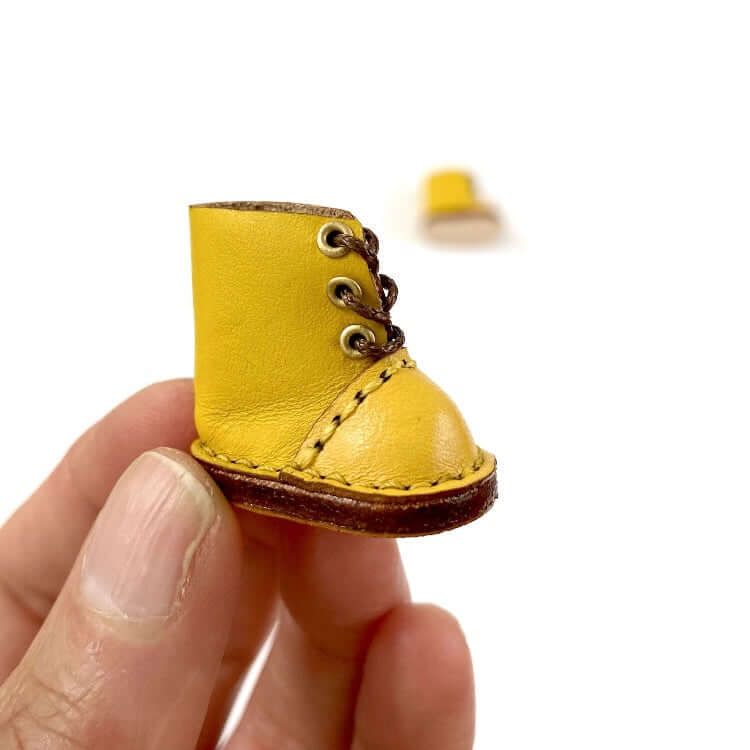 Miniature Doll Boots Lace up leather Blythe doll shoes 1/6 scale shoes OB22 OB24 BJD doll - Blacksparrowuk