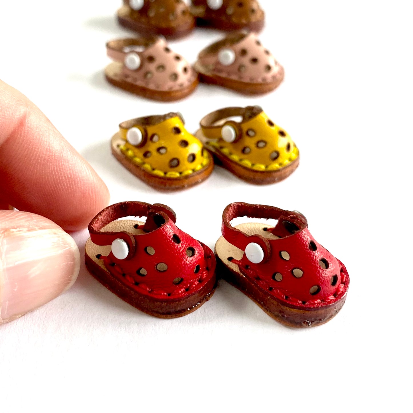 Tiny doll shoes leather doll sandals OB11 doll shoes 1/12 shoes - Blacksparrowuk