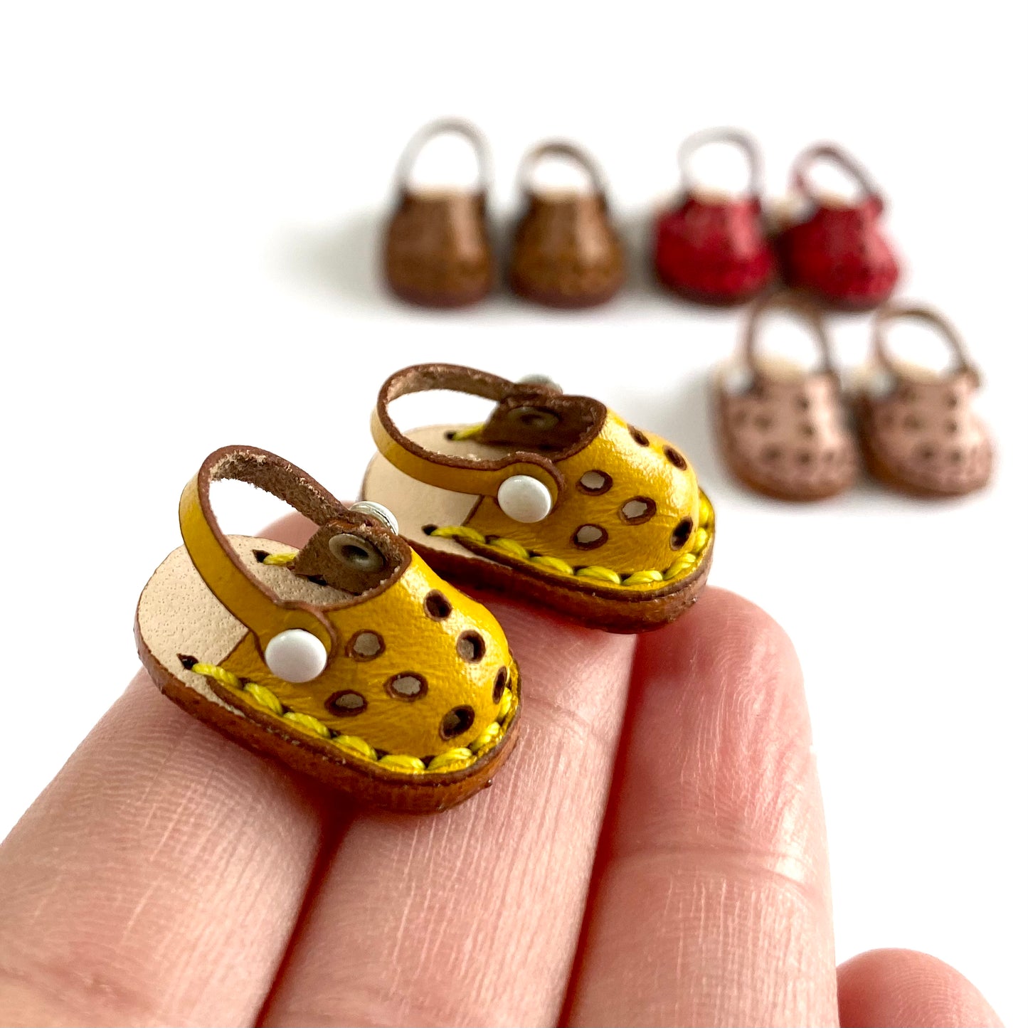 Tiny doll shoes leather doll sandals OB11 doll shoes 1/12 shoes - Blacksparrowuk