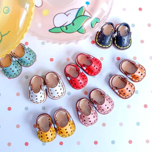 Tiny doll shoes leather doll sandals OB11 doll shoes 1/12 shoes - Blacksparrowuk