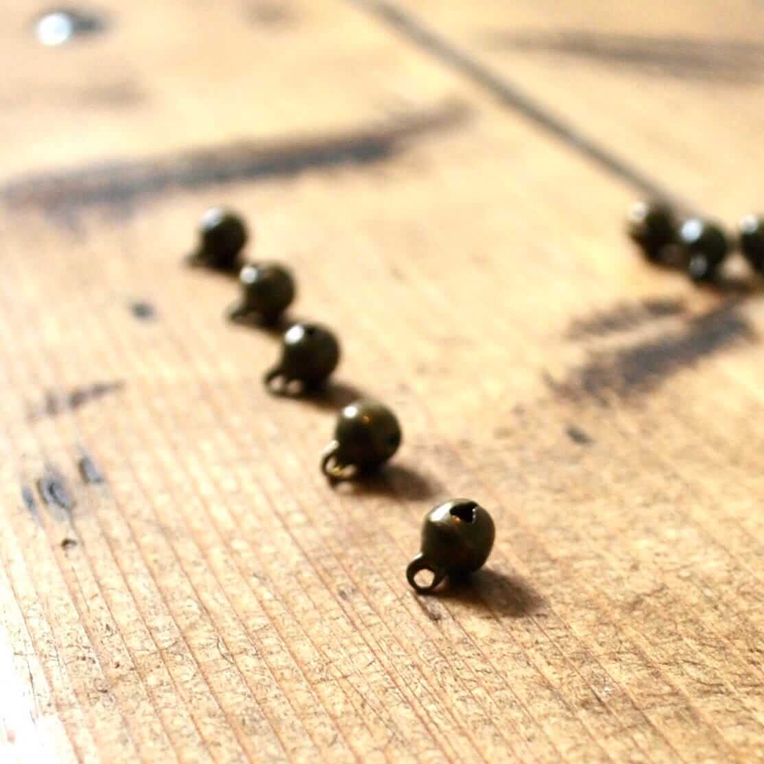 Mini craft bells 5mm Bronze charm metal bells - Blacksparrowuk