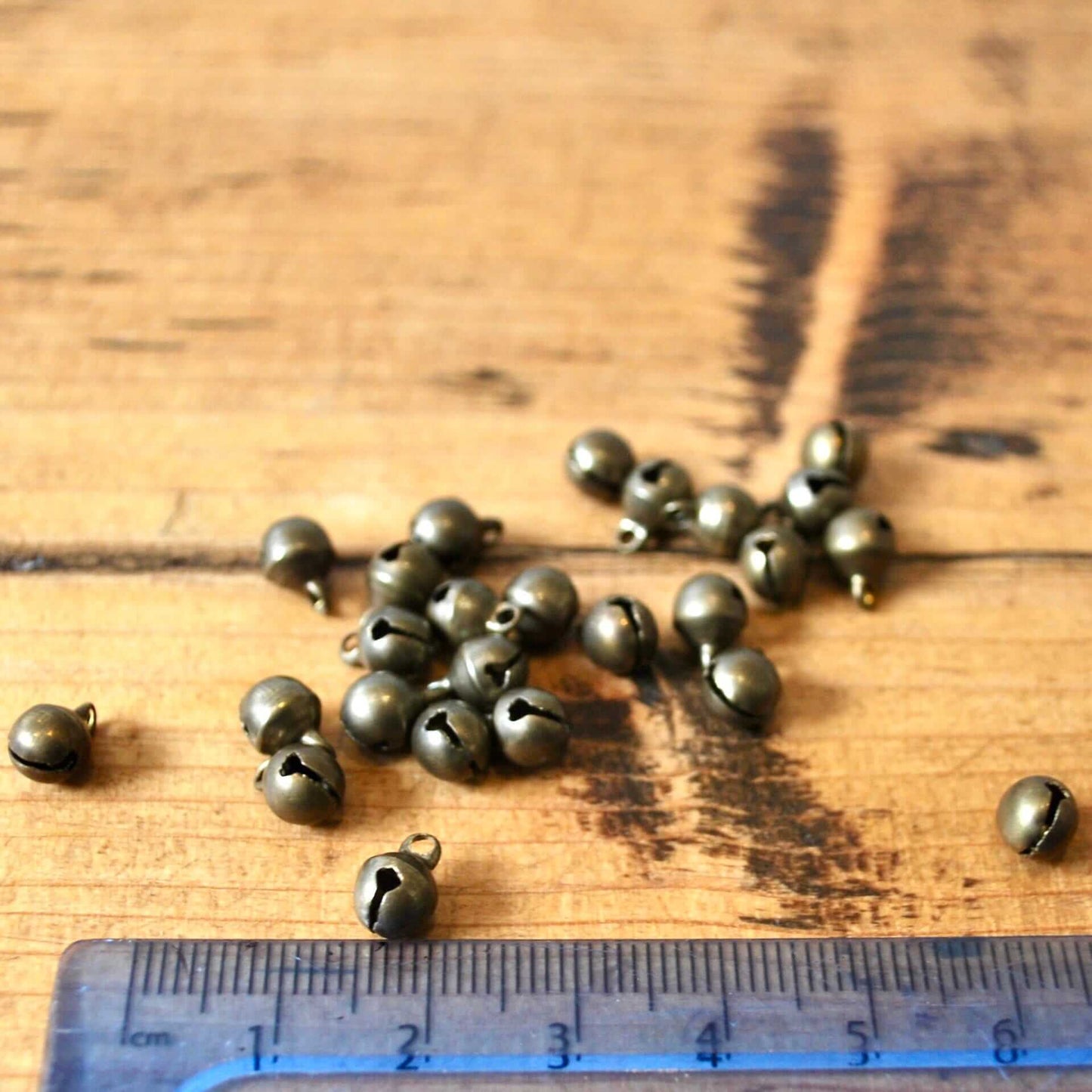 Mini craft bells 5mm Bronze charm metal bells - Blacksparrowuk