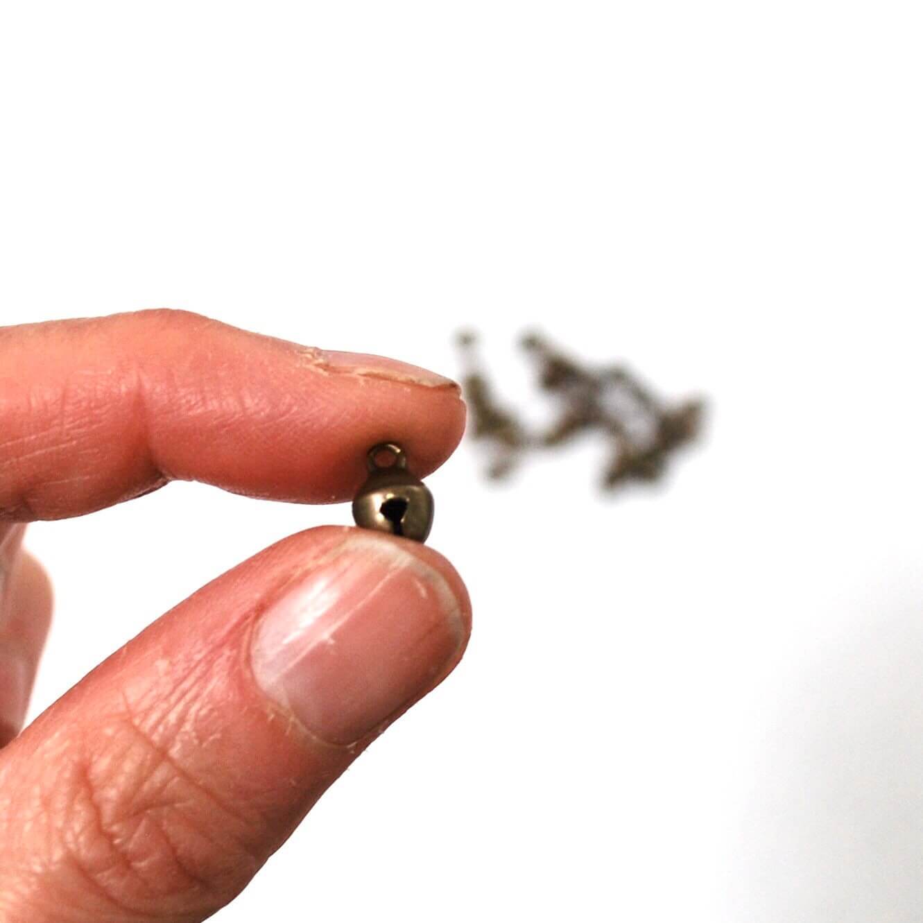 Mini craft bells 5mm Bronze charm metal bells - Blacksparrowuk