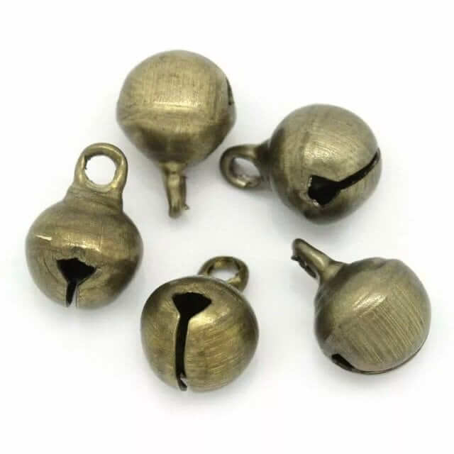 Mini craft bells 5mm Bronze charm metal bells - Blacksparrowuk