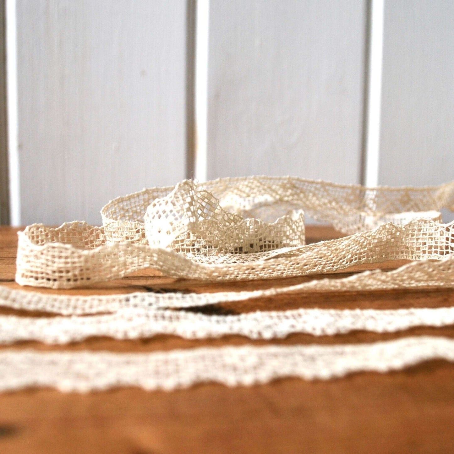 10mm lace trim Genuine vintage lace Cream edging trim - Blacksparrowuk