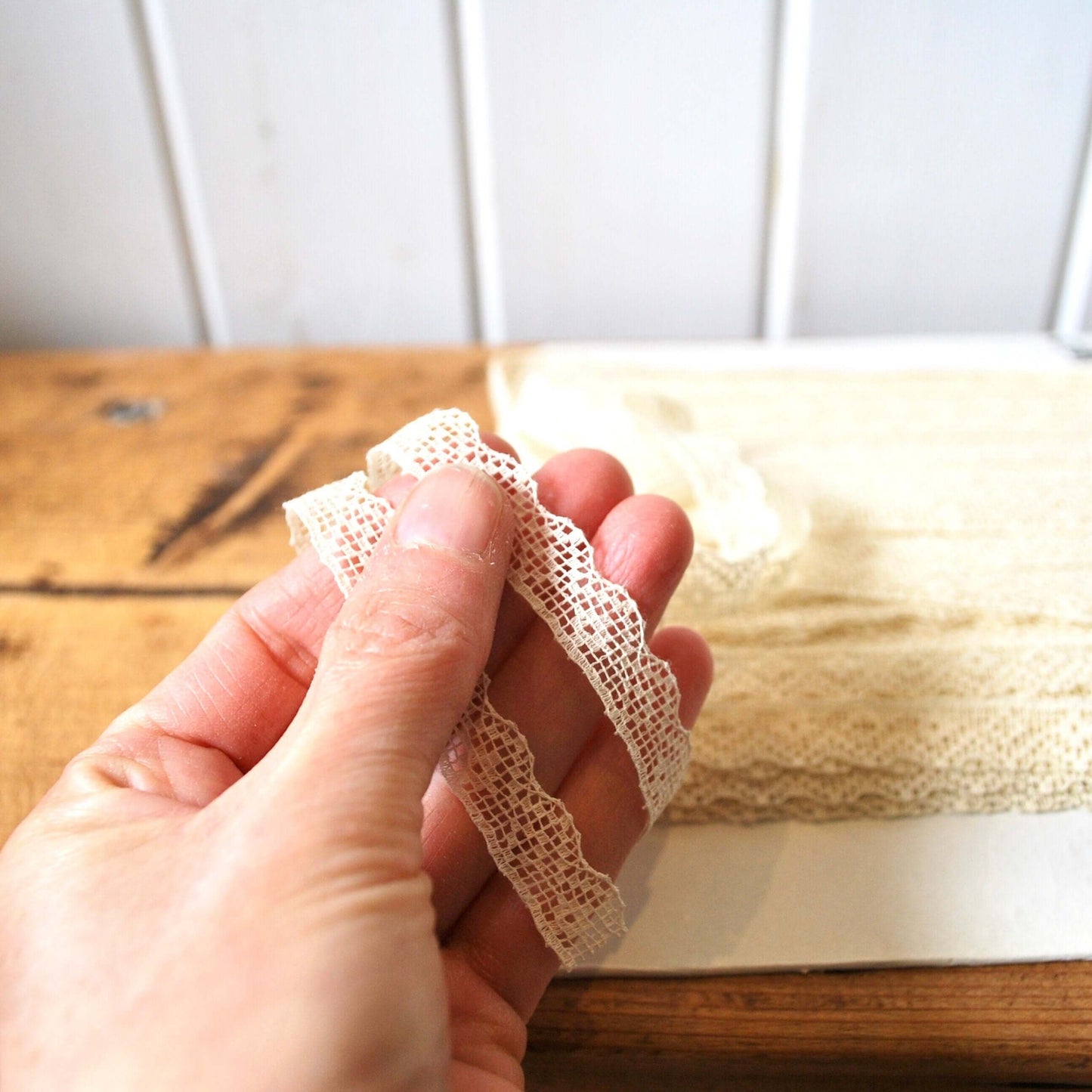 10mm lace trim Genuine vintage lace Cream edging trim - Blacksparrowuk
