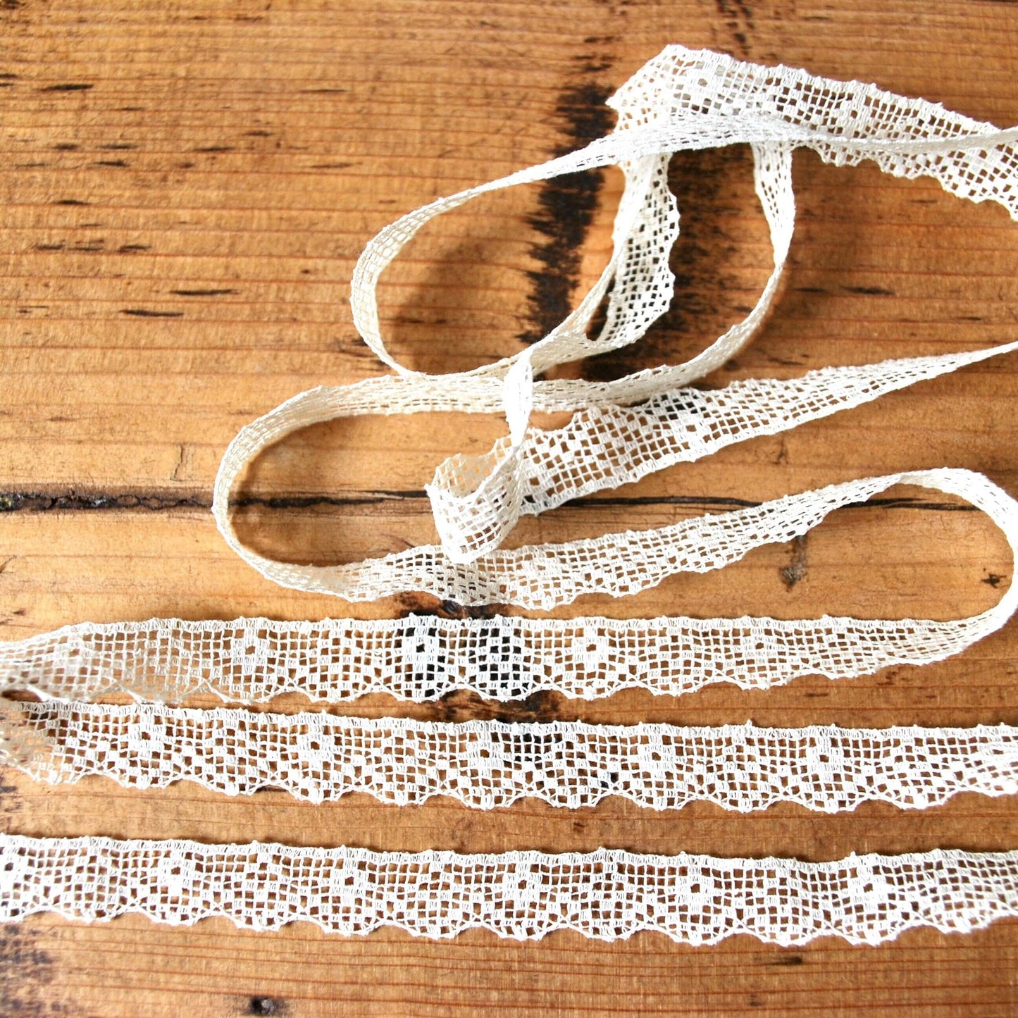 10mm lace trim Genuine vintage lace Cream edging trim - Blacksparrowuk