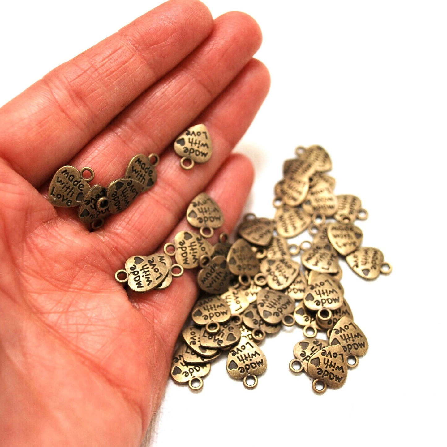 Made with love metal tags labels - Blacksparrowuk