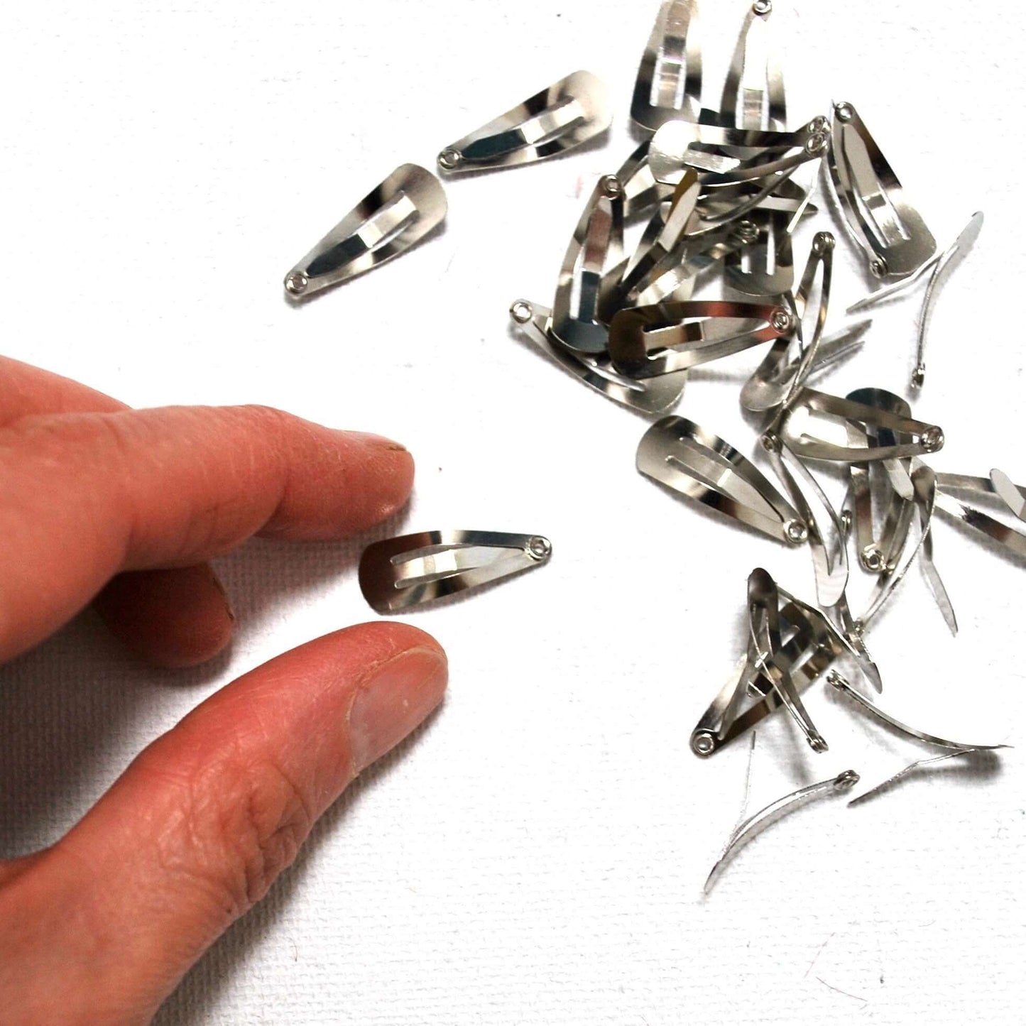 Doll hair clips silver 2cm mini doll hair slide - Blacksparrowuk