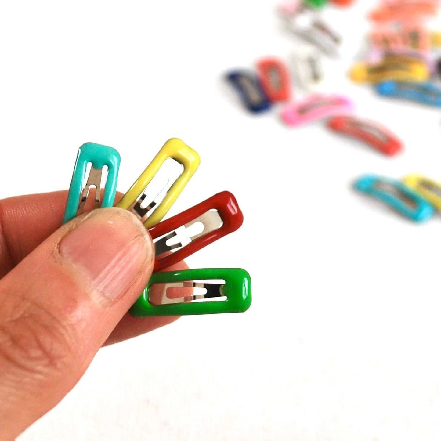 Doll hair clips 20mm tiny rectangle Blythe hair grips - Blacksparrowuk