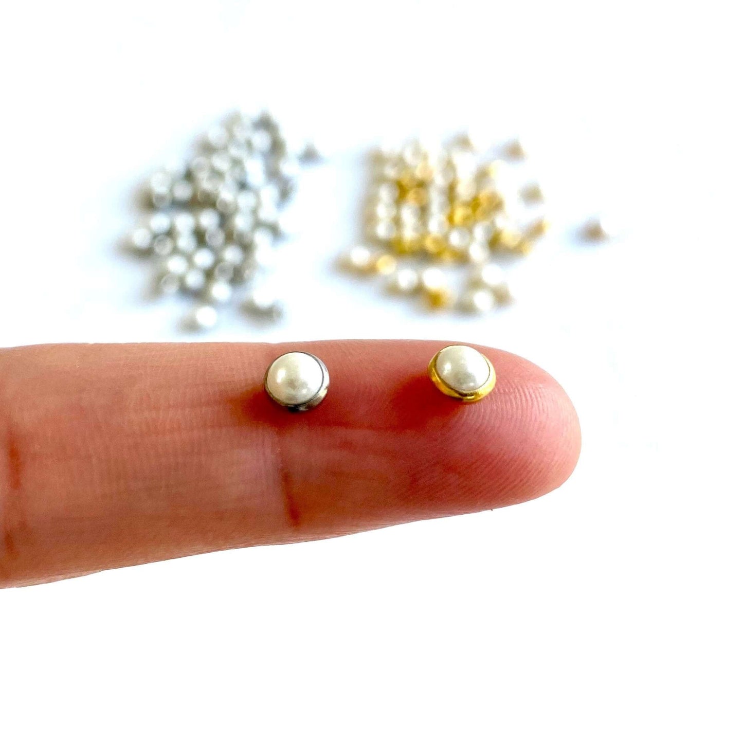 Miniature Pearl buttons 4mm or 5mm for Doll Clothes - Blacksparrowuk
