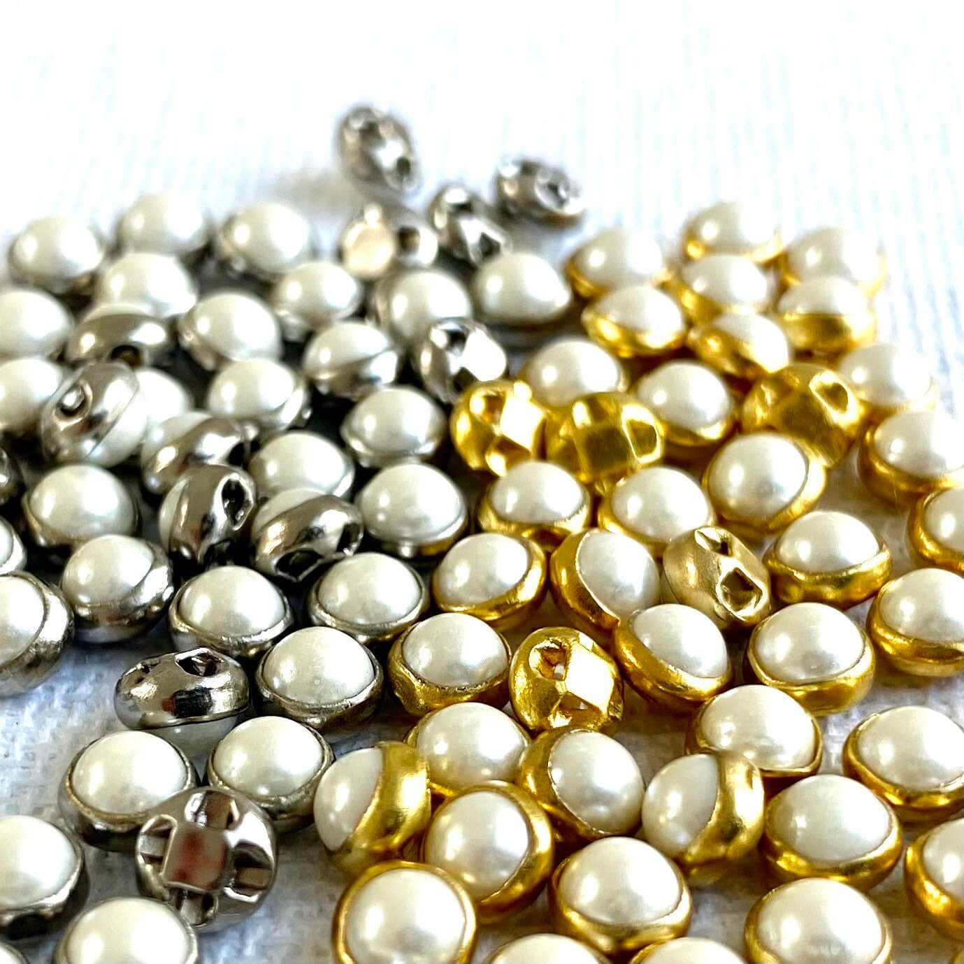Miniature Pearl buttons 4mm or 5mm for Doll Clothes - Blacksparrowuk