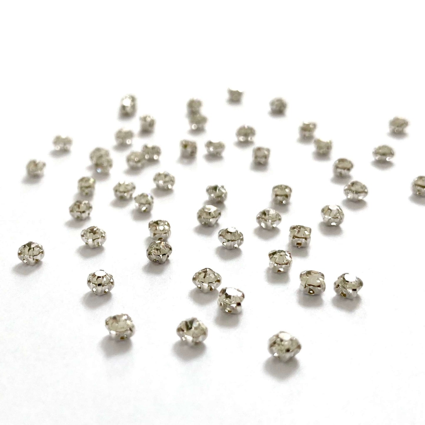 Mini rhinestone buttons 3mm Micro diamanté doll buttons Diamond - Blacksparrowuk