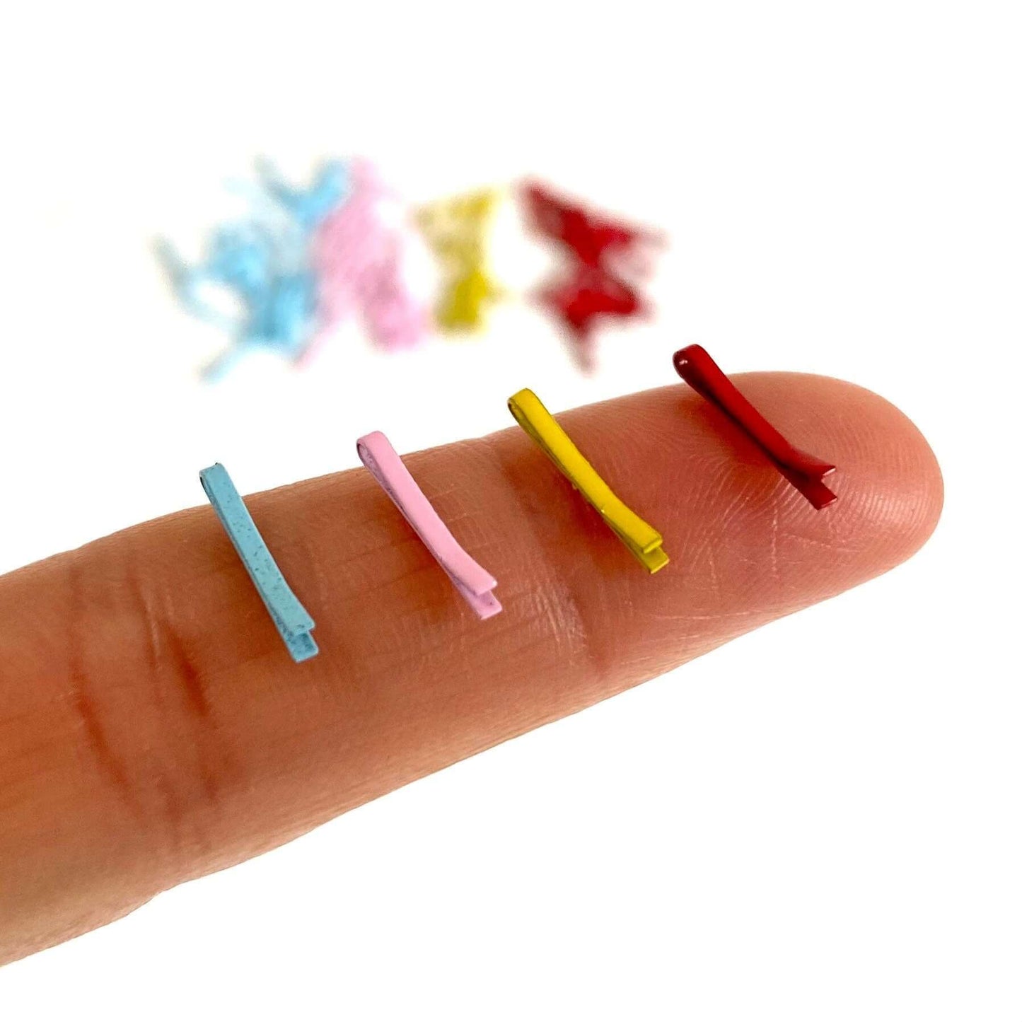 Doll hair clips 2pcs Mini Hairpins 10mm tiny Bobby pins - Blacksparrowuk
