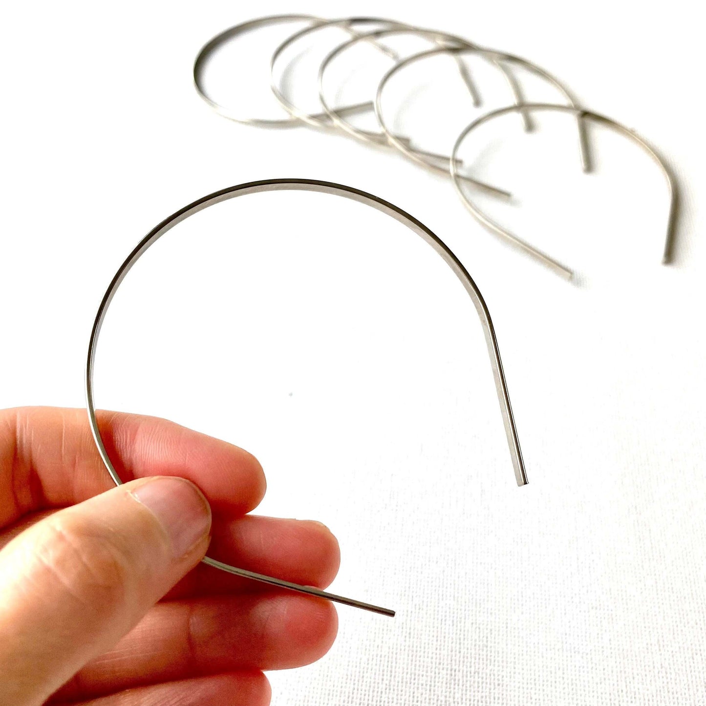 Doll Mini Headband 3mm slim flat Metal hairband blank - Blacksparrowuk