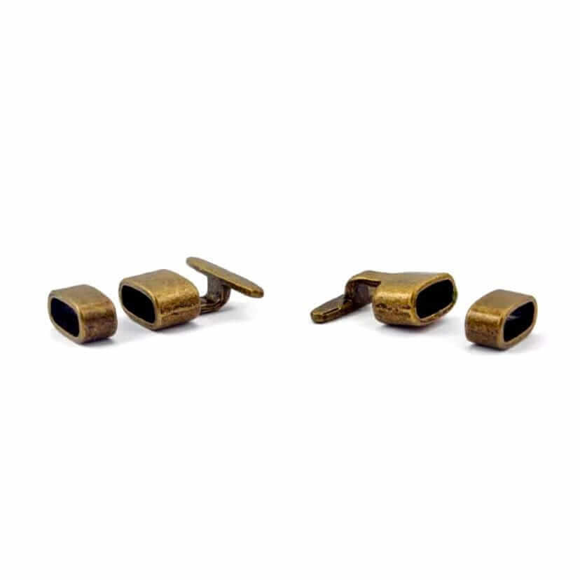 T bar bracelet end cap Flat metal Antique bronze clasps - Blacksparrowuk