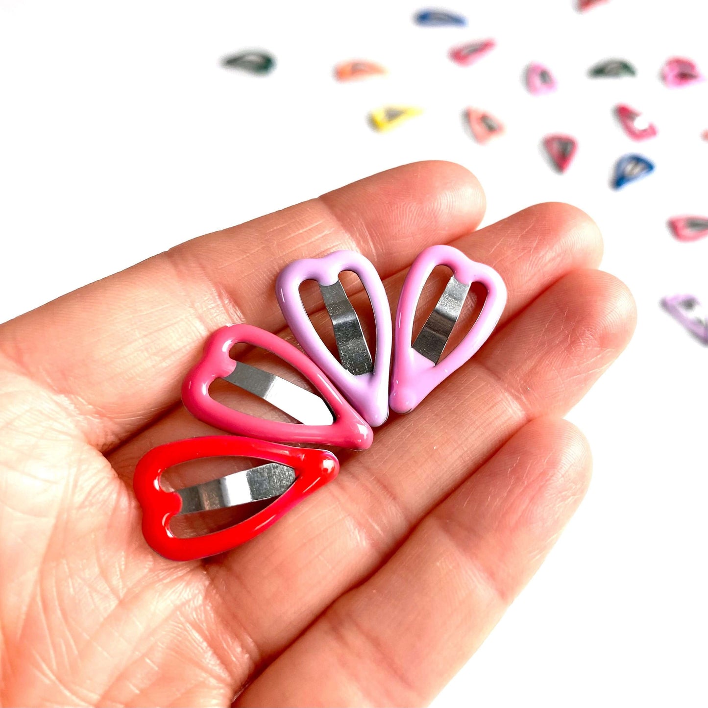 Doll hair clips Love heart 2pcs Tiny heart clips - Blacksparrowuk
