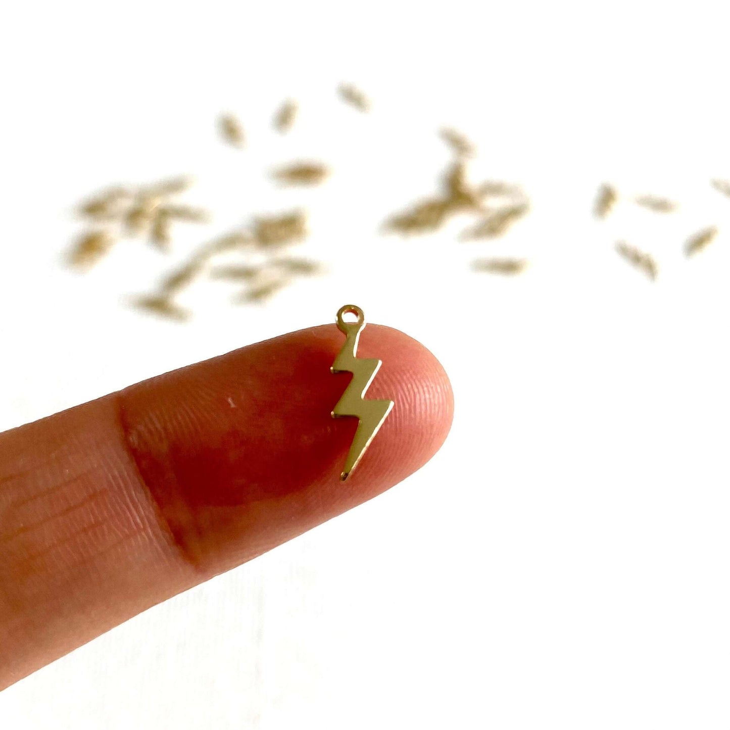 Thunder bolt earring charms Lightening bolt Tiny charms - Blacksparrowuk