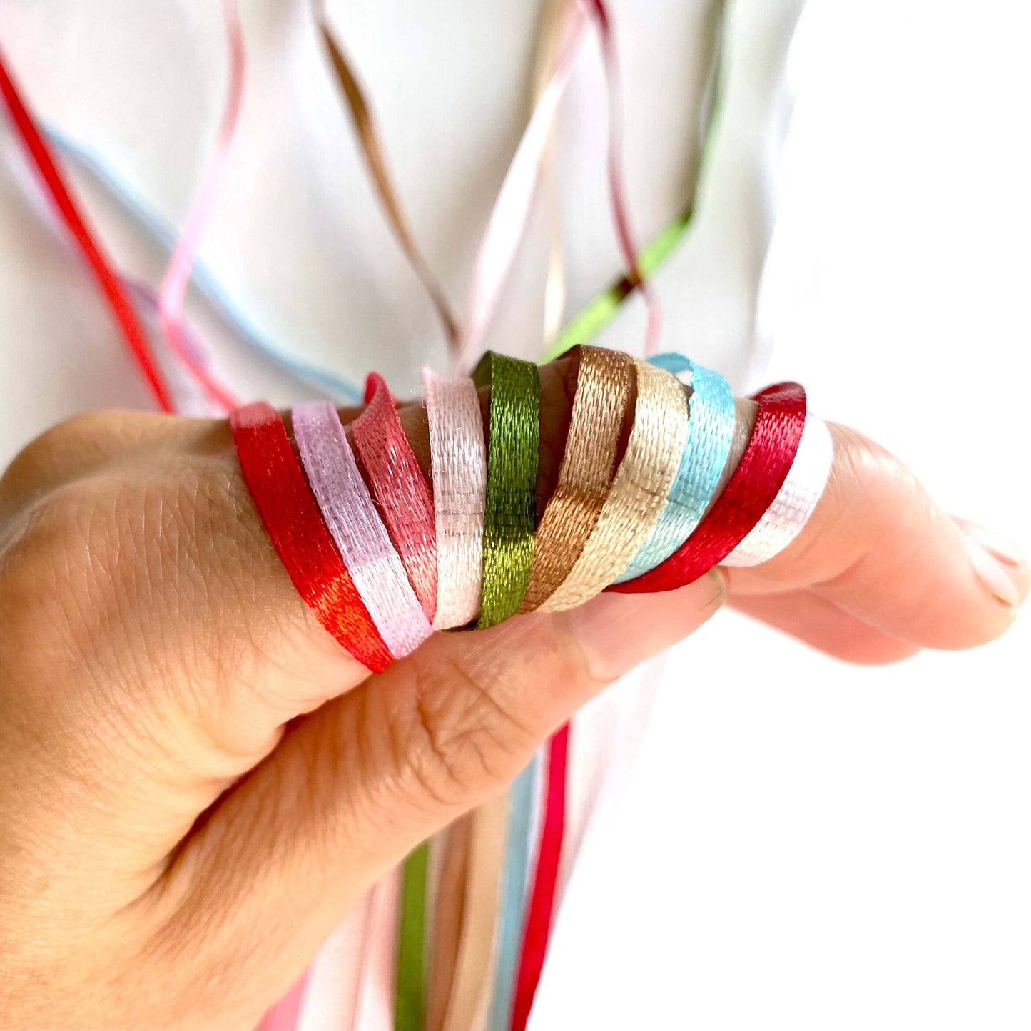 3mm Ribbon Skinny Satin 5 metres Super slim - Blacksparrowuk