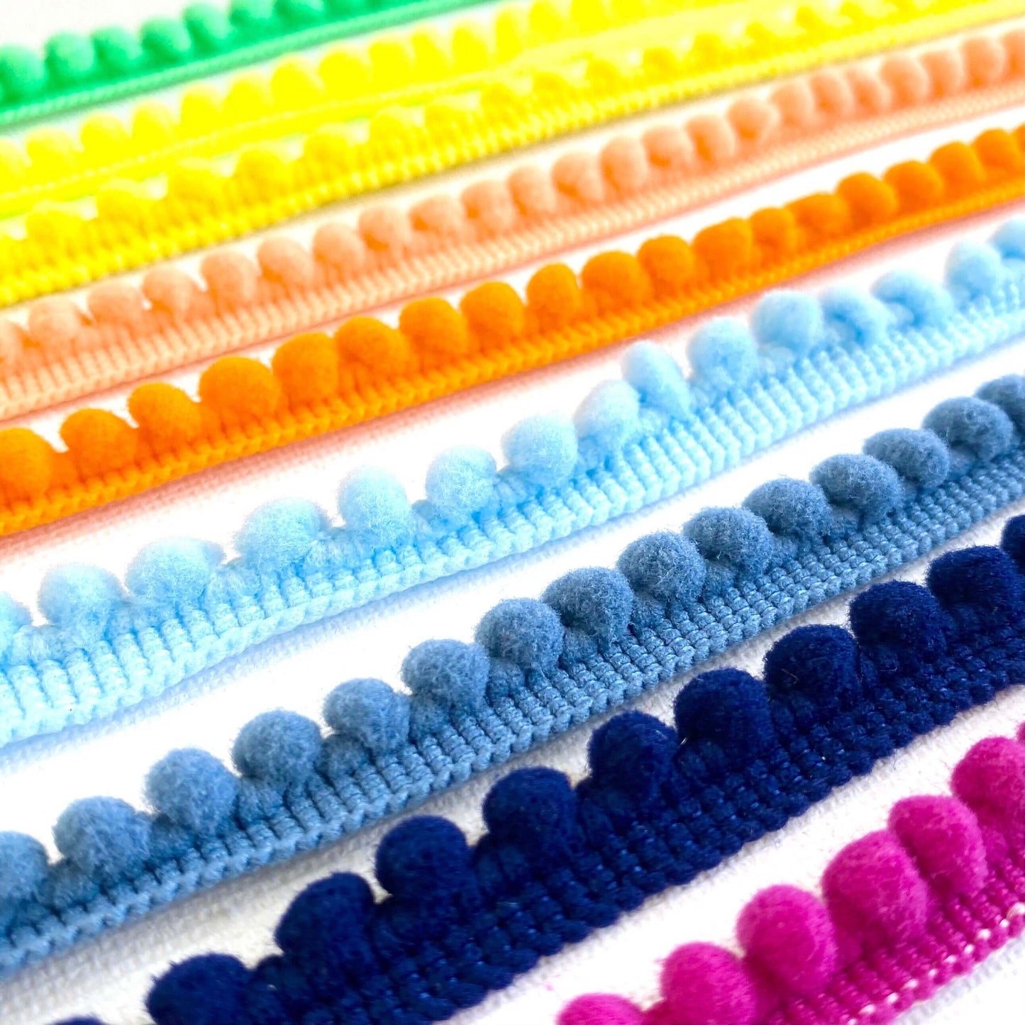 Mini Pom Pom trim 5mm pom poms 3 metres - Blacksparrowuk