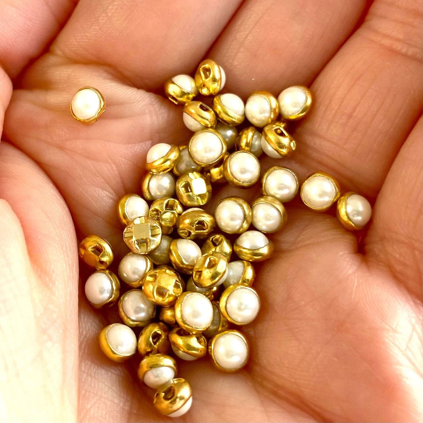 Miniature Pearl buttons 4mm or 5mm for Doll Clothes - Blacksparrowuk