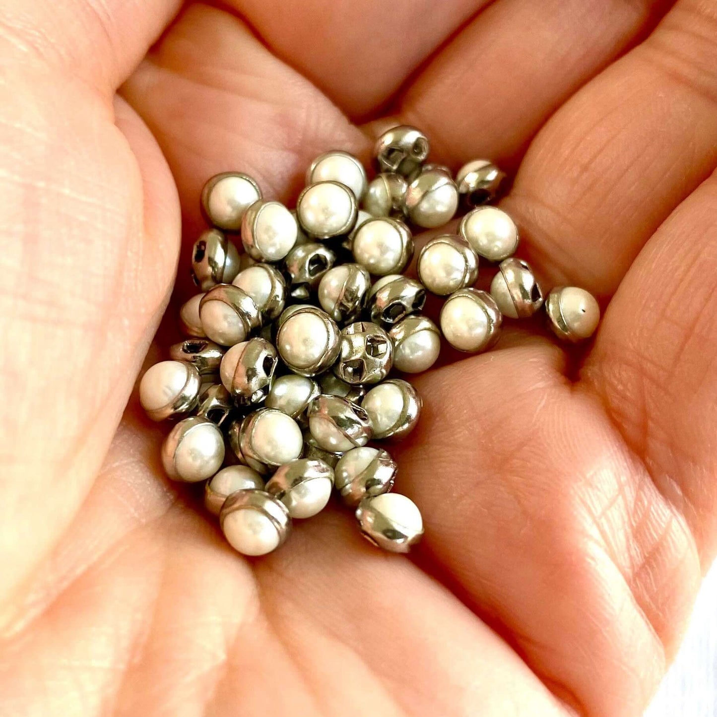 Miniature Pearl buttons 4mm or 5mm for Doll Clothes - Blacksparrowuk