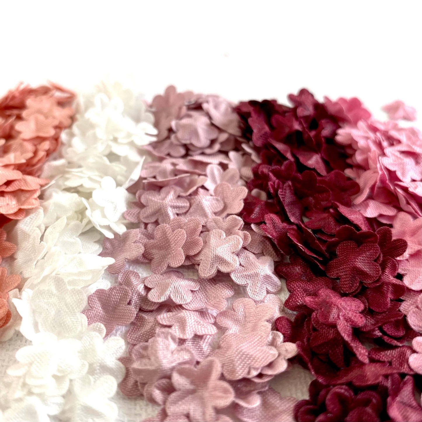 Fabric flowers for Doll clothes 9mm Fabric Sew on flowers - Blacksparrowuk