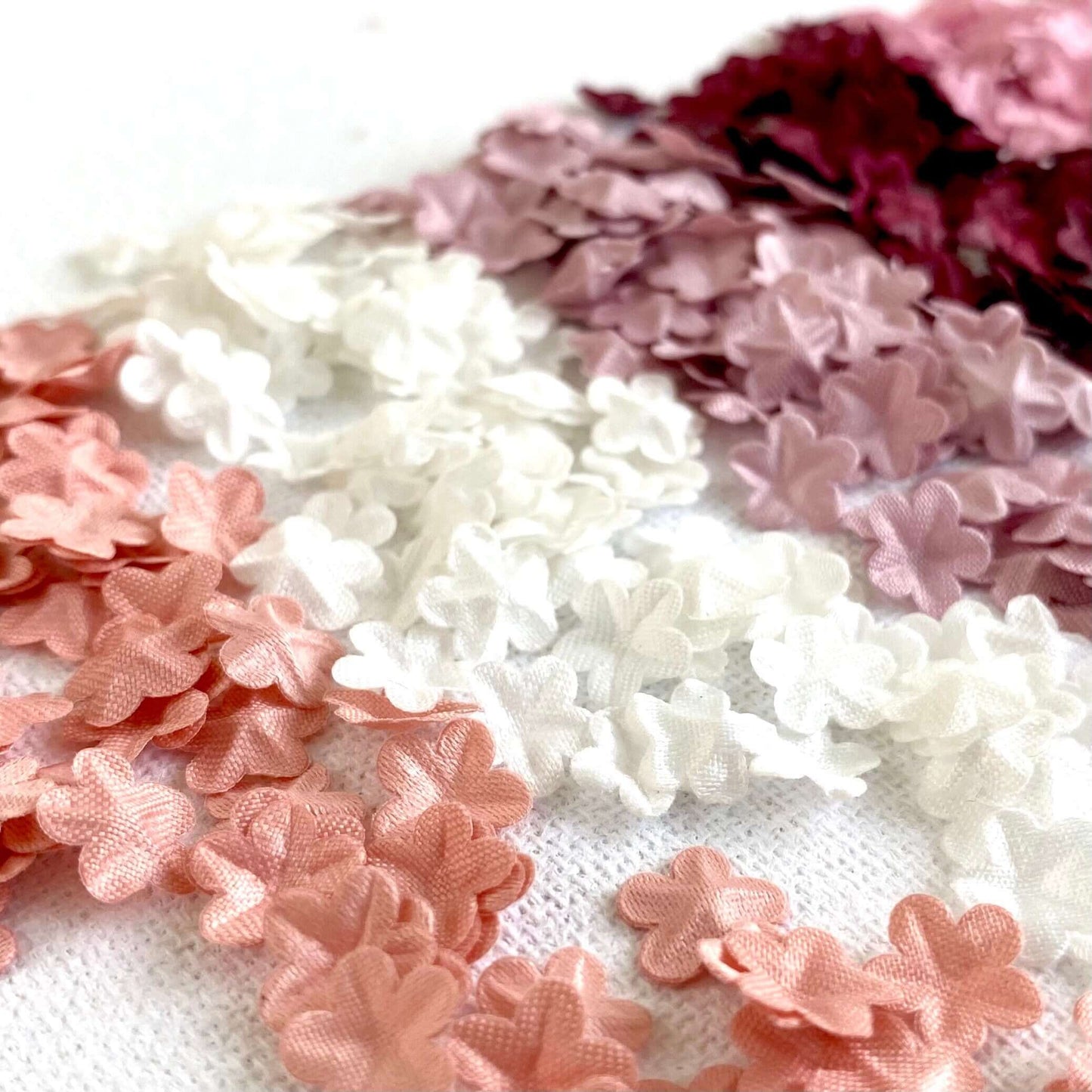 Fabric flowers for Doll clothes 9mm Fabric Sew on flowers - Blacksparrowuk