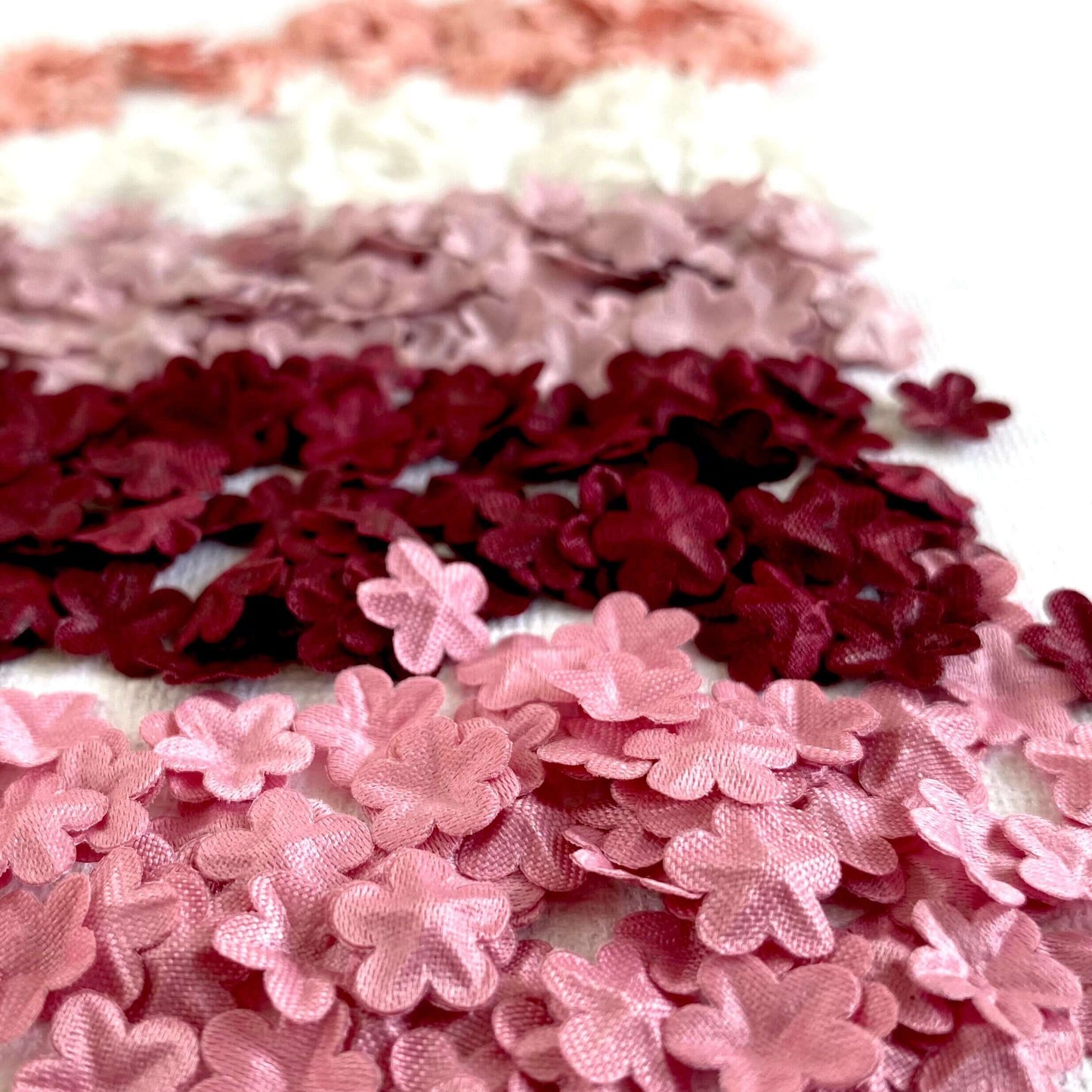 Fabric flowers for Doll clothes 9mm Fabric Sew on flowers - Blacksparrowuk
