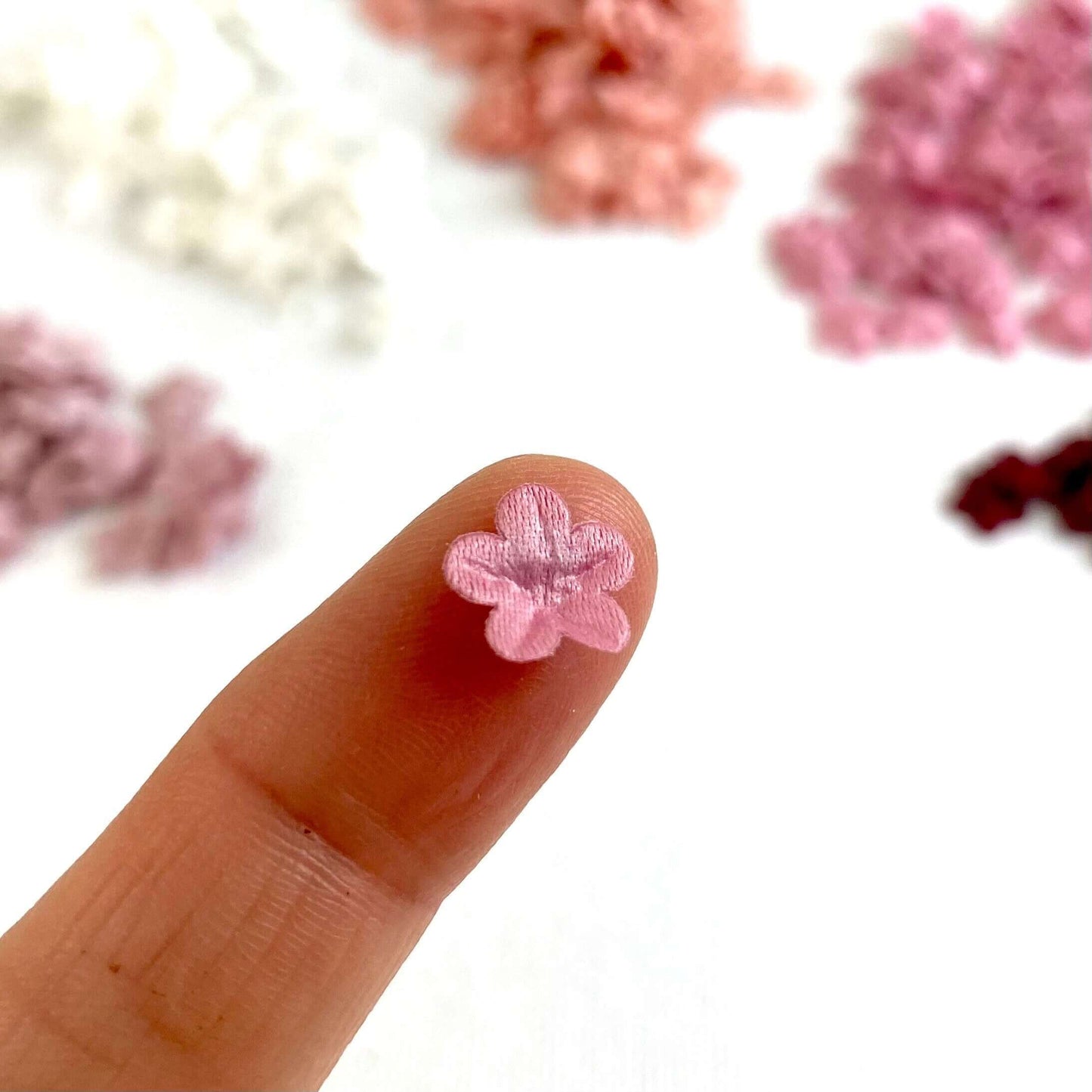 Fabric flowers for Doll clothes 9mm Fabric Sew on flowers - Blacksparrowuk