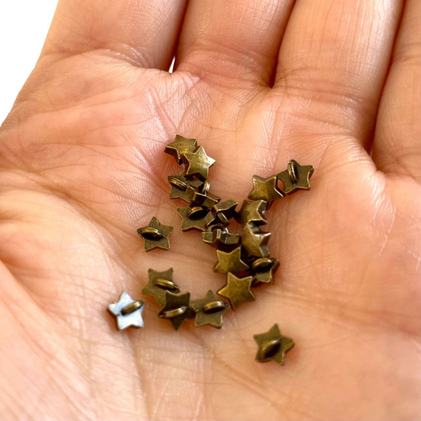 Tiny Star buttons Metal 5mm shank buttons - Blacksparrowuk